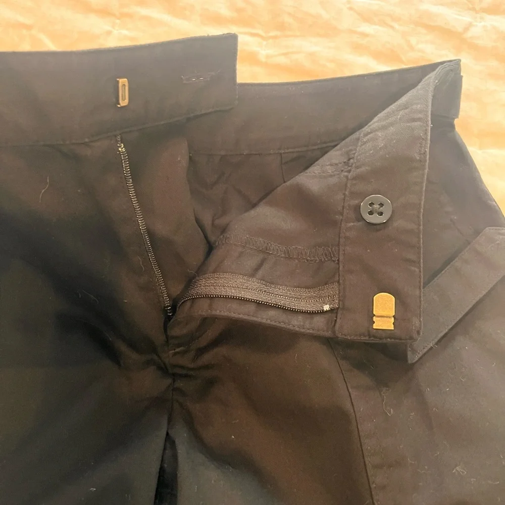 Ralph Lauren Size 6 Black Flat-Front Shorts Ring Belt 100% Cotton Quality Chic